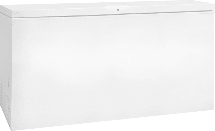 Frigidaire FGCH25M8LW White Freezer 24.9 Cubic Foot Chest Freezer with Lock with Pop-out Key and Power-on Indicator Light