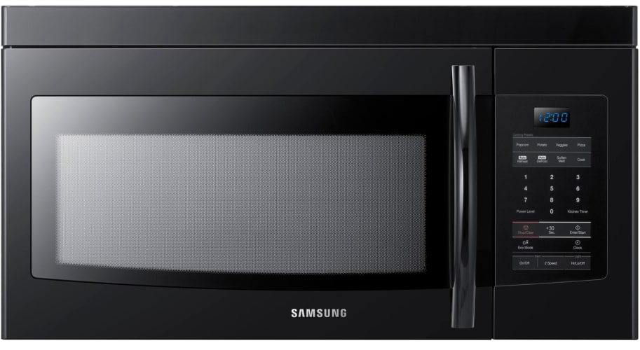 Samsung SMH1622B Black Microwave 1.6 Cu. Ft. Capacity Over the Range Microwave Oven with Ventilation System and Cooktop Lighting