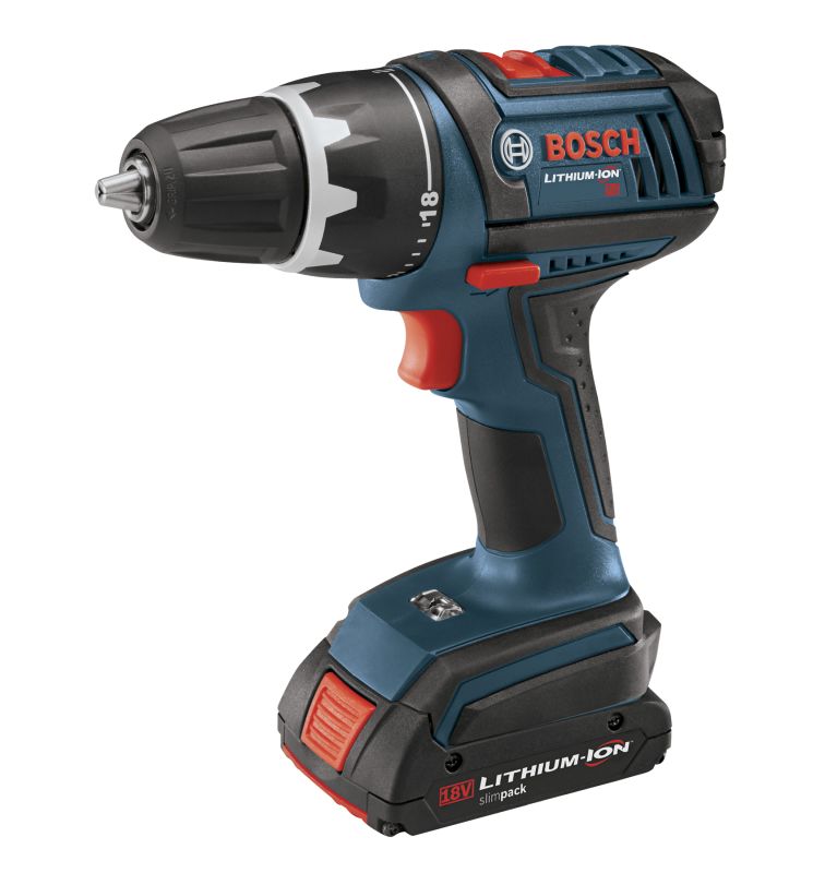 Bosch DDS180-02 N\/A Cordless Drills Bosch DDS180-02 18V Compact Tough Drill Driver with Two 1.3Ah Batteries and Elec