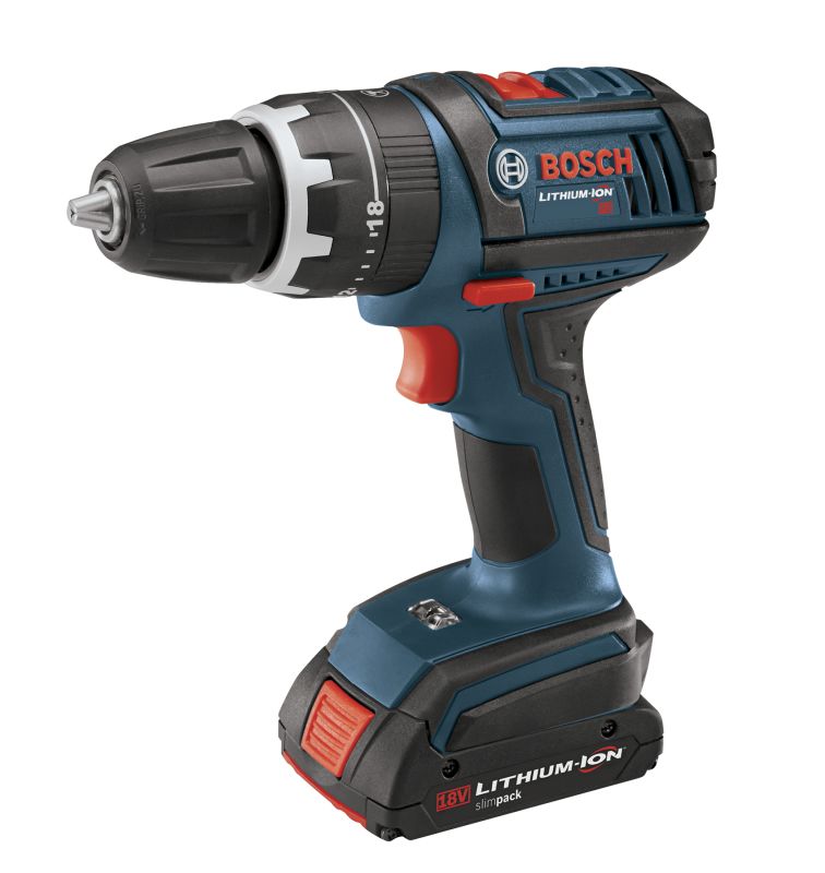 Bosch HDS180-02 N\/A Hammer Drills Bosch HDS180-02 18V Compact Tough Hammer Drill Driver with Two 1.3Ah Batteries a
