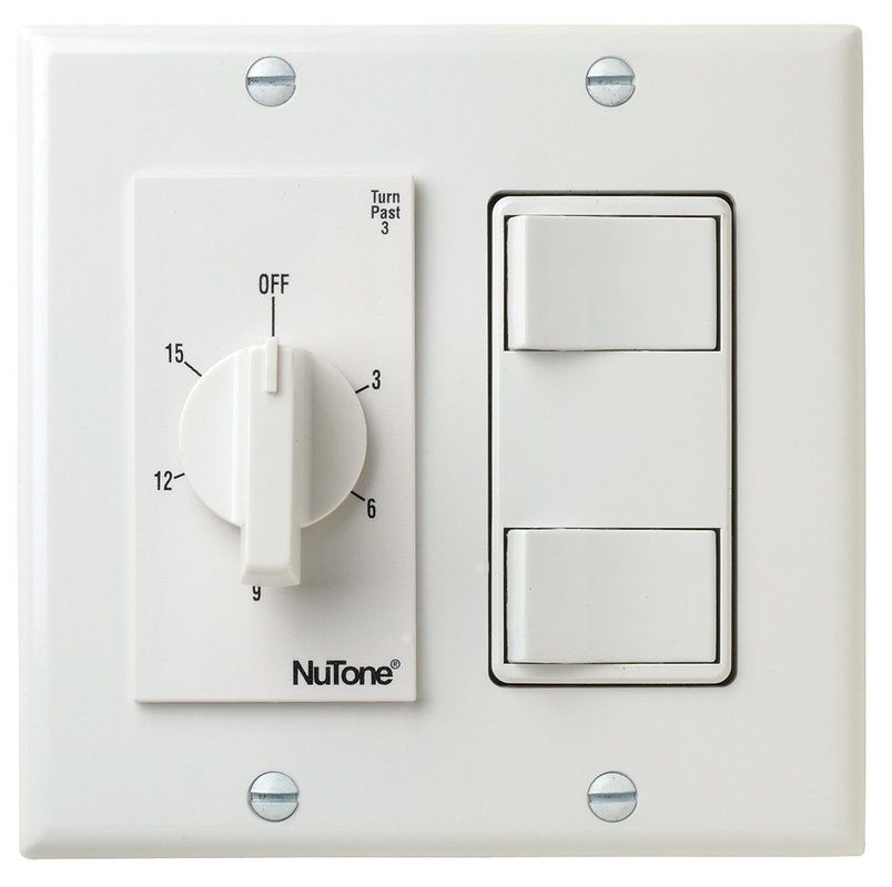 Wire A Double Switch For Bathroom Fan / NuTone VS69WH White 15 Minute